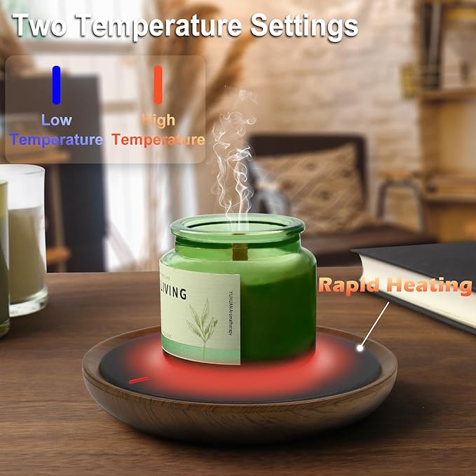 Coffee Mug Warmer, Candle Warmer Plate Wood Grain Style, Wax Melt Warmer for Scented Wax, Electric Coffee Warmer for Desk, Coffee Cup Warmer with Auto Shut Off
