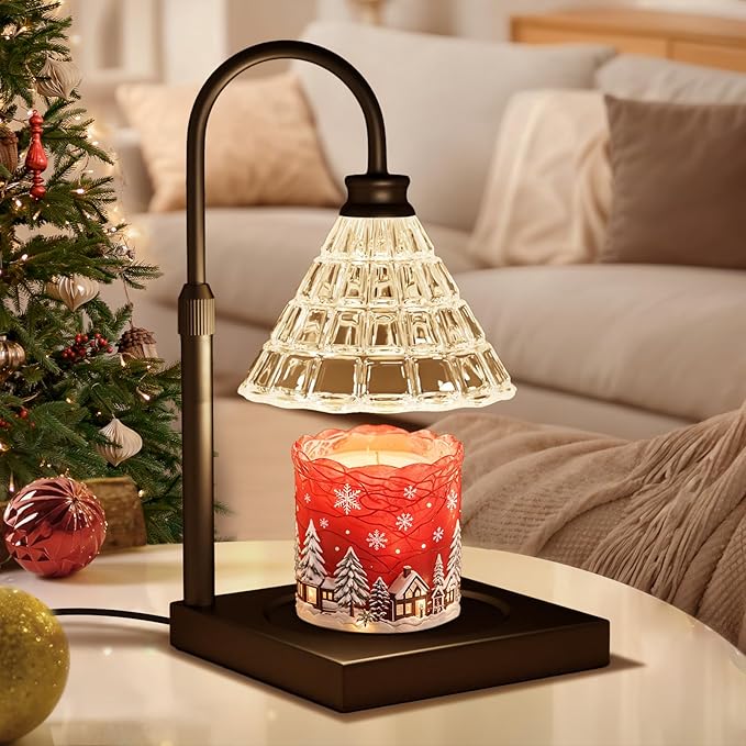 Candle Warmer Lamp with Dimmer, 2H/4H/8H Timer, Compatible with Yankee Candle Large Jar Candle, Home Decor Gift for her, Birthday Gift for mom, Home Scented Jar Candles Heater (Black)