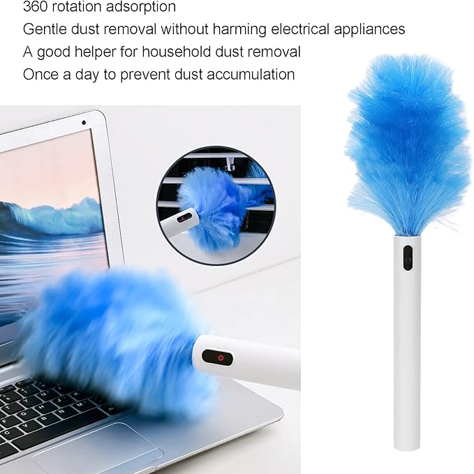 Electric Duster Vacuum Cleaner, Duster Motorized Dust Wand,Electric Duster Cleaning Brush Tools for Window Blinds Furniture
