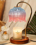 Funistree Dimmable Candle Warmer Lamp with Timer, Electric Candle Warmer Lamp, Women Birthday Gifts, Flower Candle Lamp Warmer for Family, Pink Blue Fragrance Candle Lamp for Modern Office Desk Decor