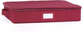 Covermates Keepsakes Zip-Top Storage Box Set, 3 Pack Heavy Duty Polyester Organizer Bins, Stackable Design, ID Window, Reinforced Handles, Closet Home Storage, Scarlett Red
