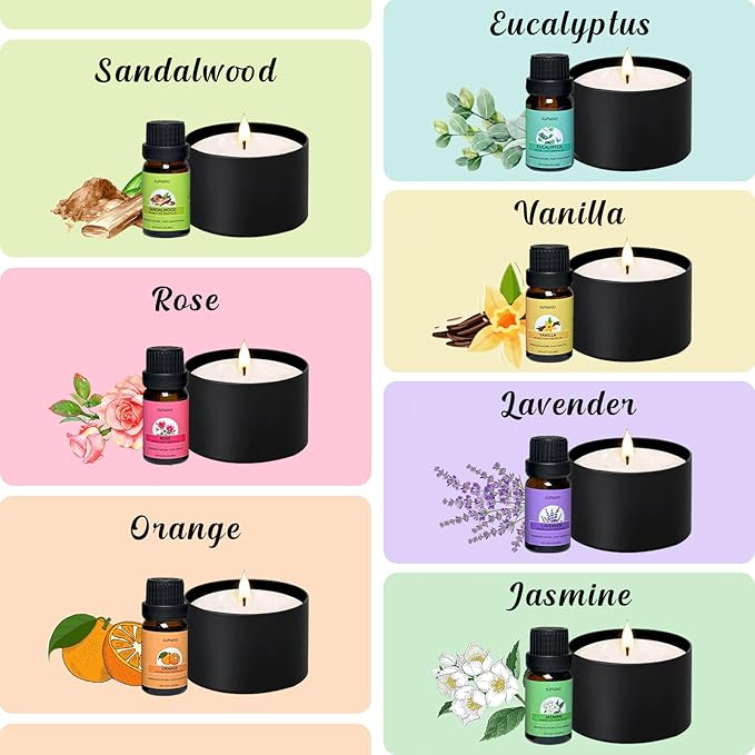 SUPMIND Candle Making Kit for Adults - Candle Making Supplies for Candle Making Starter Kits with Soy Wax, Big 7oz Jars & Tins, 7 Pleasant Scents, Color Dyes & More - Perfect for Home Decorations