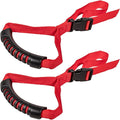 E-cowlboy Auto Cane Grab Handle Adjustable Standing Aid Safety Support Bar Nylon Grip Mobility Assist Device (Red 2 Pack)