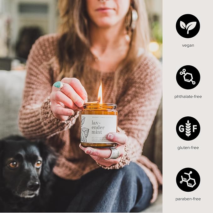 Broken Top Lavender Mint Pure Soy Candle | 9 oz. | Bergamot, Lemon & Eucalyptus 50-Hour Burn Time. Natural Cotton Wick, Vegan, No Parabens, No Phthalates