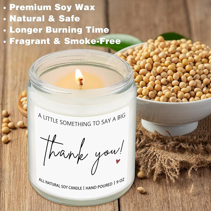 Thank You Hostess Gifts for Women, Funny Appreciation Gift for Friends Teacher Mom, Coworkers, Nurse, Employee, Boss- Lavender Scented Candles