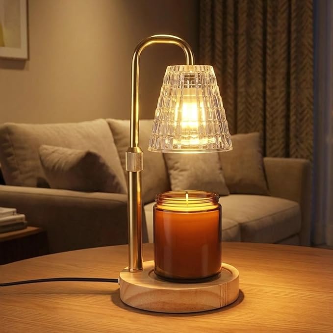 Glimra Candle Warmer Lamp Electric Timer,Candles Candle Wax Warmer for Jar Candles,Adjustable Candle lamp Birthday Gifts,for Mom Women Friend Sister,Office Apartment Dorm Room Home Decor Amber