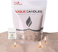 Vogue Candles Granulated Nude Wax Refill – 1LB Pearled Candle Sand Wax – Sand Candle Kit with 15 Cotton Wicks for DIY Home Lighting – Plant-Based & Reusable for Clean Burning, Custom Vessels & Décor