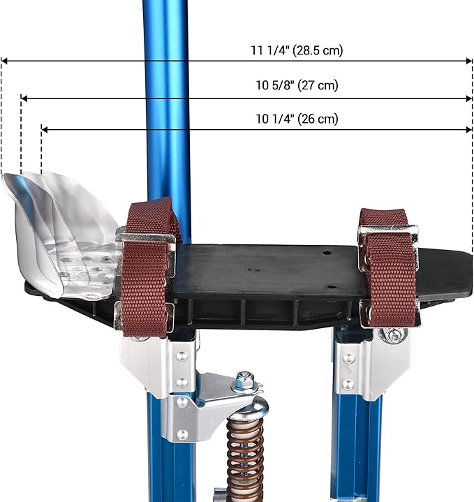 Yescom Drywall Stilts 16" - 24" Adjustable Aluminum Drywall Tools with Comfort Leg Pads for Sheetrock Painting Parade Costume Cleaning String Light Decor - Blue
