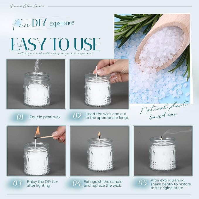 MTLEE Pearled Candle 4.4 lb Sea Salt Scented Sand Candle Wax Kit Valentines Day Gift for Women Lover with Wrap Box 100 Wicks White Beaded Wax Gift Set for Valentine's Day Wife Couples Mother Friends