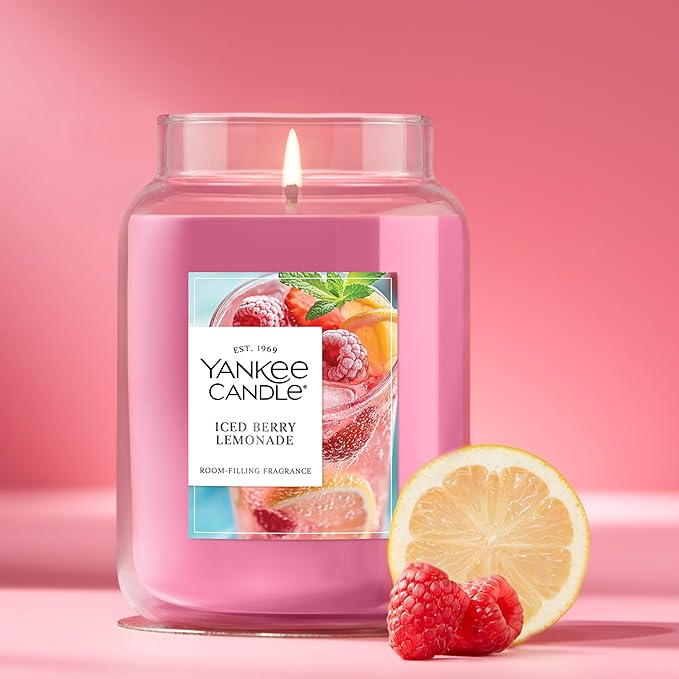Yankee Candle Iced Berry Lemonade Scented Candle, 22oz Large Jar with up to 150 Hour Burn Time, Giftable