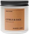 Citrus Sage Scented Candle, 12oz Natural Soy Wax, 2 Wick Aromatherapy Candles for Home Scented, 70hours Clean Burn,Non Toxic, Long Lasting, Premium Scents for Relaxation, Stress Relief, Gifts