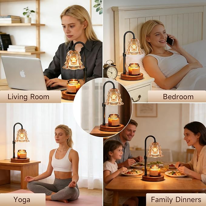 Candle Warmer Lamp with Timer & Dimmer, Electric Wax Melter for Jar Candles, Safe Flameless Candle Warmer Light for Bedroom, Home Decor & Gift