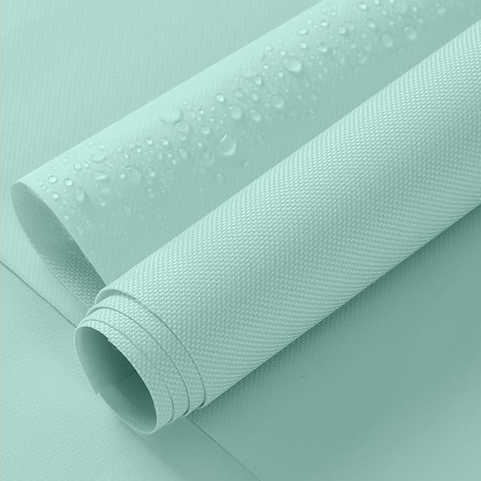 ANMINY 100% Waterproof Outdoor Fabric 8 Yards, 58" W 600D Marine Canvas Fabric with PVC Backing, Ripstop Upholstery Material by The Yard for Furniture Boat Covers Tent Awning, Aqua