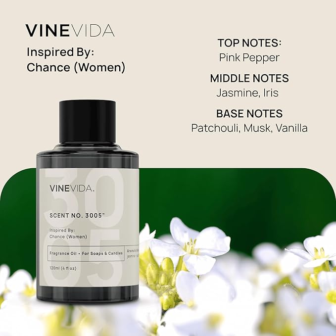 VINEVIDA Scent NO. 3005 Fragrance Oil - 120mL (4oz) - Inspired by: Chance (Women); Candle Fragrance Oil for Soy Candles - Soap Making Scents