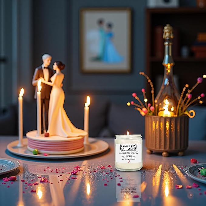 Candle Gifts for Her Him – Long Lasting Clean Burn Candle 9 Oz, Valentine Gifts for Girlfriend Boyfriend, Romantic Anniversary Wedding Birthday Gift for Women Men