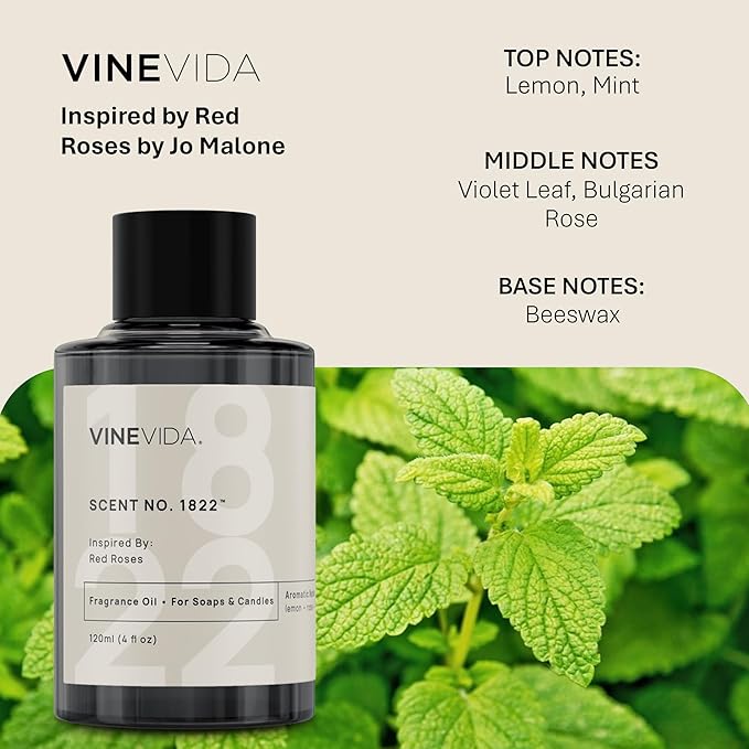 VINEVIDA [32oz] Red Roses Fragrance Oil for Candle Making - Natural Candle Oil Scents - Soap Making Essential Oil - Made in USA