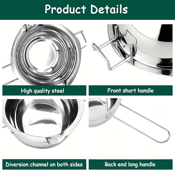 DIY Candle Making Supplies Kits for Adults Beginners, Including Double Boiler Pot, Candle Wicks, Wick Holder, Wick Stickers, Spoon