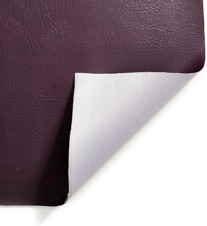Ottertex Marine Vinyl Fabric Polyester Backing Waterproof Abrasion UV Resistant Heavy Duty Outdoor Marine PVC for Sewing & Upholstery - Plum (5 Yards)