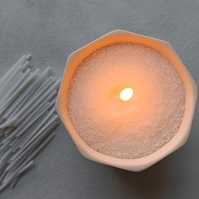 Pearled Candle Cotton Wicks 100-Pack for Sand Candles Making - 2Inch Metal-Free and Lead-Free Refill Sand Wax Wick for Candle Making DIY (White)