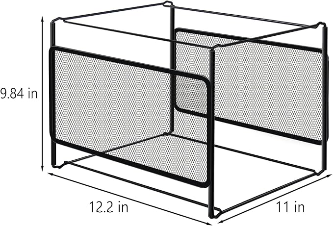Comix Hanging File Organizer, Letter Size File Folder Organizer with Metal Mesh, Space-Saving File Folder Storage Box for Home Office Supplies