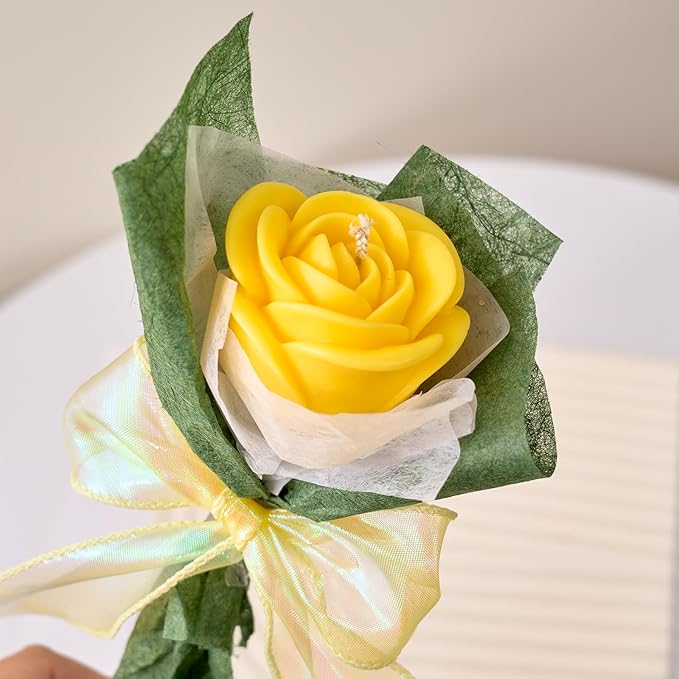 Rose Candle Making Kit with Candle Wicks Flower Silicone Mold for Candle Making Molds Set of Large + Medium + Small 3D Rose Molds DIY Handmade Soap Mould for Home Decor Valentine's Day Gift