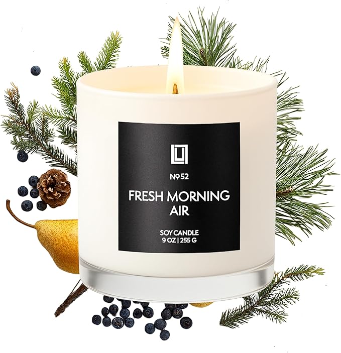 Lulu Candles | Fresh Morning Air | Luxury Scented Soy Jar Candle | Hand Poured in The USA | Highly Scented & Long Lasting (9 Oz.)