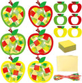 Qyeahkj 36 Set Thanksgiving Apple Suncatchers Crafts for DIY Autumn Window Tissue Paper Craft Kit Hanging Decor for Home Activity Art Project Birthday Party Favor Gift
