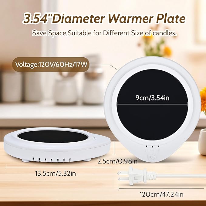 Candle Warmer with Timer, Coffee Mug Warmers for Large Jar,Safely Releases Scents Without a Flame, Melt The Candle Quickly, Enjoy Your Warm Coffee Tea. Gifts for Festival Birthday Women Men Mom Dad