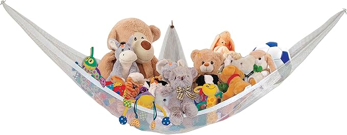 Little Chicks Plush Stuffed Animal Net Hammock -Corner Organizer and Toy Holder - Extra Large Hanging Storage for Kids Bedroom