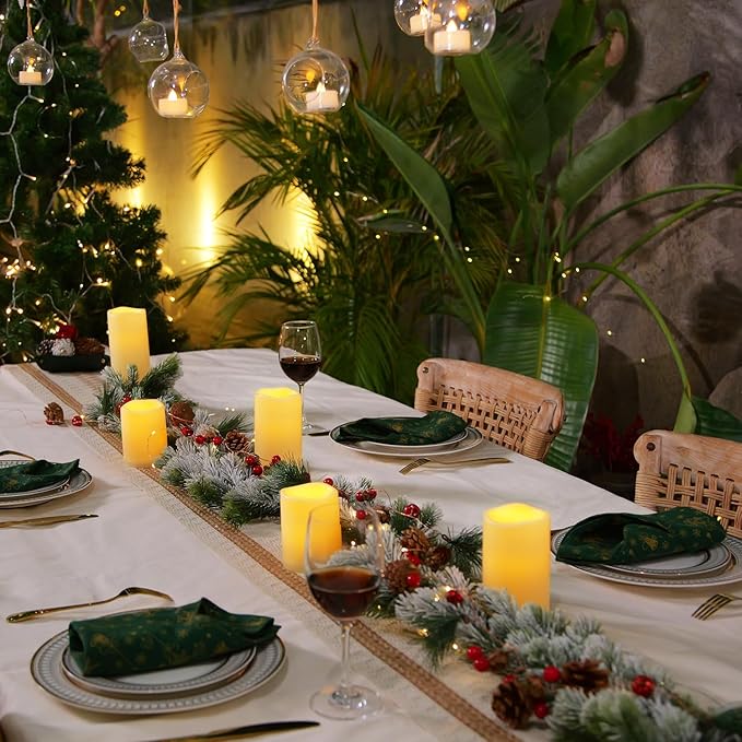 Homemory Waterproof Flameless Candles, Outdoor Indoor Battery Operated LED Pillar Candles with Remote Control and Timer, Plastic, Long Lasting, D3 x H4 4" 5" 5" 6" 6", Set of 6