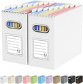 Oterri Cardboard File Organizer Box for Hanging File Folders Letter Size,File Box for Computer Desk,File Cabinet,Working Home,Office,Classroom（White,Letter Size - 2 Packs）