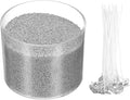 MECCANIXITY Pearled Sand Candles with 30 Pcs Wicks 14Oz / 400g Candle Beads Refillable Powder Sand Wax Making Kit for Thanksgiving Christmas Wedding Party DIY Home Crafts, Gray