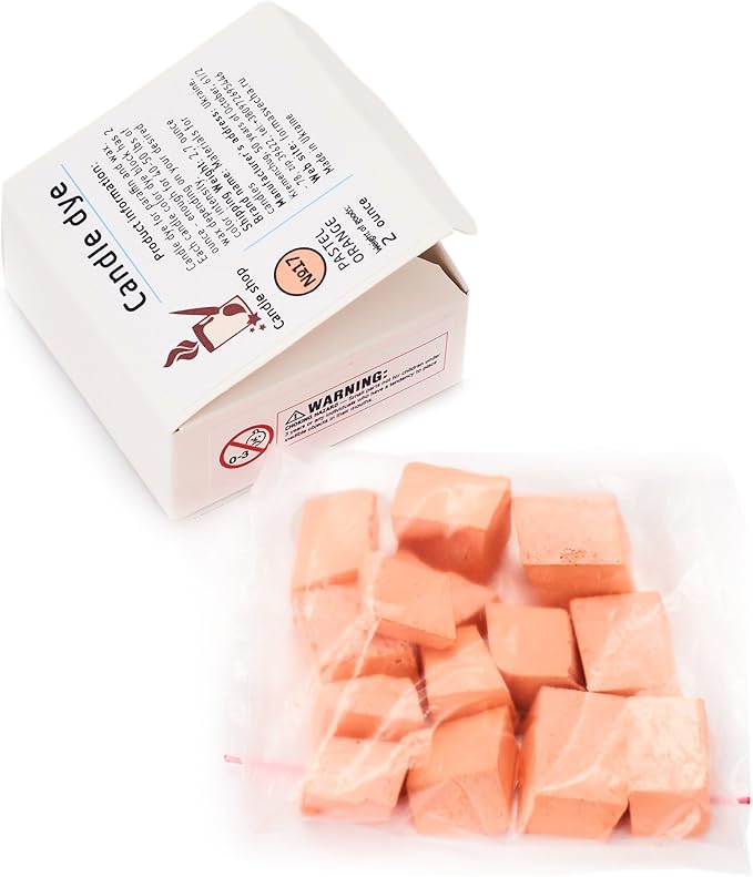 Pastel Orange Candle Dye 2oz for Soy Candle Making – Candle Shop Premium Color Dye Blocks for Soy Wax, Beeswax, Paraffin - Candle Wax Dyes