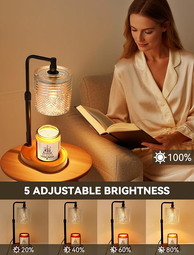 Candle Warmer Lamp with Timer, Christmas Birthday Gifts for Women Mom, House Warming Gifts New Home Vintage Decor, Wax Melt Warmer for Jar Candles