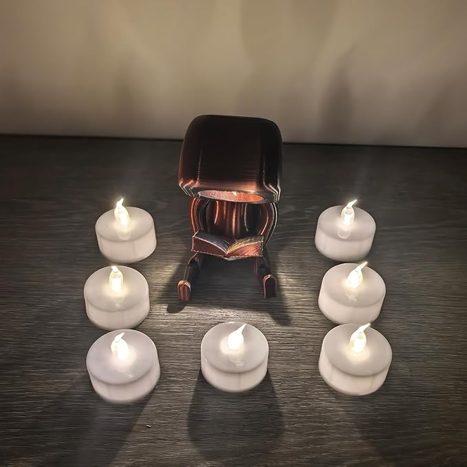 3D Printer Accessories 3V Craetive Warm White LED Candle-Light Kit: Compatible with DIY Custom Tea Light Holders Candestick Lamps Printed Model Pack of 12, D37.2xH36.6mm