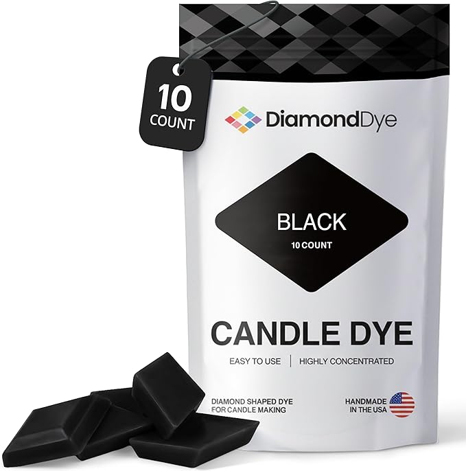 Black Candle Dye - Made in The USA - Premium Colorants - Highly Concentrated - Popular Colors for Paraffin or Soy Wax - Great for Professionals or Hobbyist - 10 Dye Chips