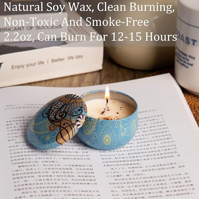 Scented Candles Gift Set for Women – 4 Pack Soy Wax Aromatherapy Candles with Essential Oils, Natural Long Lasting Candles for Stress Relief, Relaxation, Home Decor Gifts
