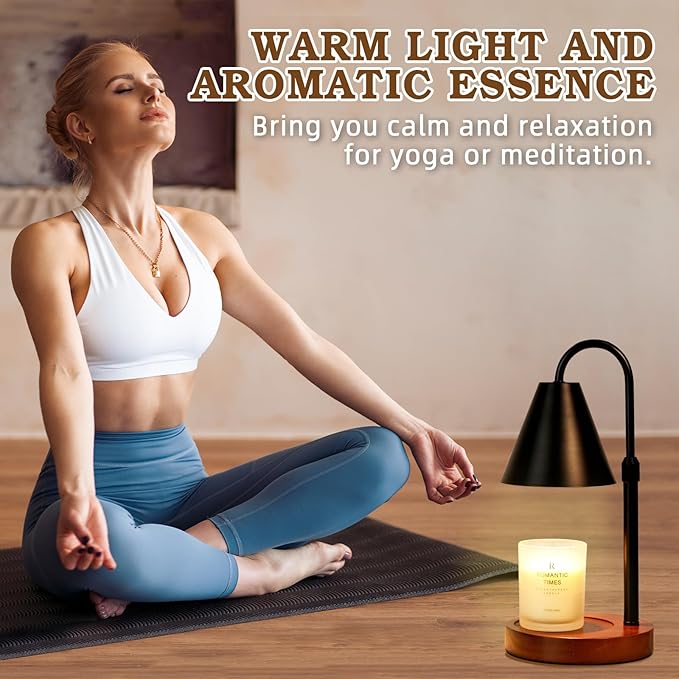 Candle Warmer Lamp with Timer Dimmable 2 Pack,Mothers Day Birthday Gifts for Women Mom, Modern Candle Lamp, Black Candle Warmer for Jar Scented Candles, Home Decor, Wax Melt Warmer with 4 Bulbs