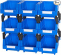 Small Plastic Stackable Hanging Storage Bins,5-1/3"X4-1/5 X3,Blue, 9 pack,