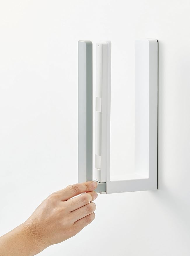 Yamazaki Industries 3420 Magnetic Kitchen Paper Holder with Stopper, Plate, White