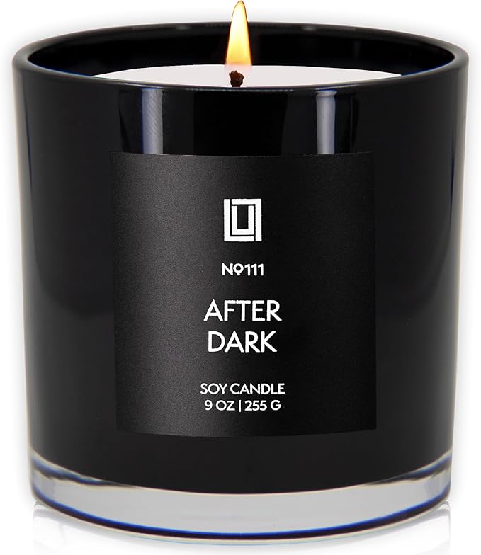 Lulu Candles | After Dark - Teak & Mahogany | Luxury Scented Soy Jar Candle | Hand Poured in The USA | Highly Scented Candles for Home Fragrance & Decor (9 Oz.)