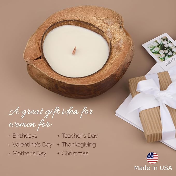 – Set of Non-Toxic Scented Candles Clearance | Coconut Candle with Wooden Wick | Candles for Home Scented & Candle Décor (Caramel Island)
