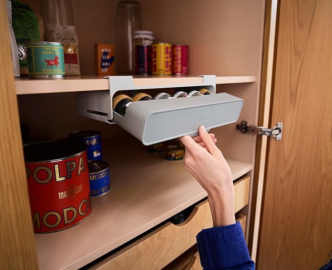 Joseph Joseph CupboardStore Under-Shelf Spice Rack – Space-Saving Kitchen Organizer, Made from Recycled Plastic