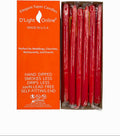 D'light Online Elegant Unscented 12" Red Taper Candles Premium Quality Hand-Dipped Tapered Candles, Dripless and Smokeless - Set of 12 Individually Wrapped (12 Inch, Red)