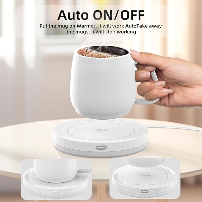 Smart Coffee Mug Warmer and Candle Warmer Plate - Safely Releases Scents Without Flame - for Candle Jars, Mugs, Tea Cups - Desk, Home, Office Use (NO Cup)