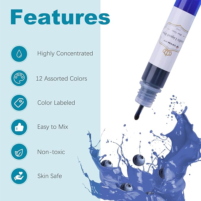 YRYM HT Candle Dye,12 Colors Candle Making Liquid Dye for Candle Making（12 Bottle）