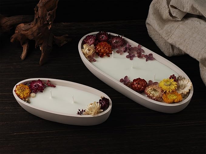 Oval Candle Boat Jar Molds, Creative Silicone Vessels Pot Molds, Concrete Container Storage Tray Making Moulds for Storage Holder Jewelry Box Vase Aroma Cup (S)