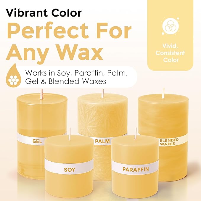 Ivory Liquid Candle Dye (1 oz) - Made in the USA - Safe and Easy to Use - Pure and Simple Ingredients - Candle Making Supplies for Soy, Paraffin, Palm or Gel Wax - 10 Vibrant Colors to Choose from