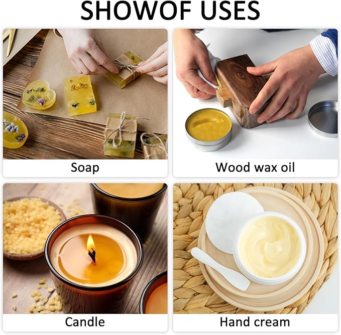 CAKETYCG 10 LB Yellow Beeswax Pellets - DIY Candle Making Kits, Magical Craft Making, Hand Care DIY Creams, Lip Balms and Soap Making Supplies (160 oz).