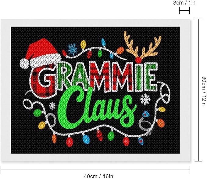 AIVKIEJK Diamond Painting Kits for Adults - Grammie Claus Grandma Christmas Xmas Painting DIY 5D Full Drill Diamond Dots Paintings with Diamonds Gem Art and Crafts Home Decor 12"x16"